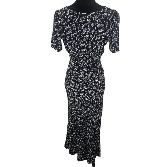 NWOT MADEWELL SEAMED FLUTTER SLEEVE NAVY FLORAL COTTAGE CORE MAXI DRESS SIZE 2 - Picture 5 of 8